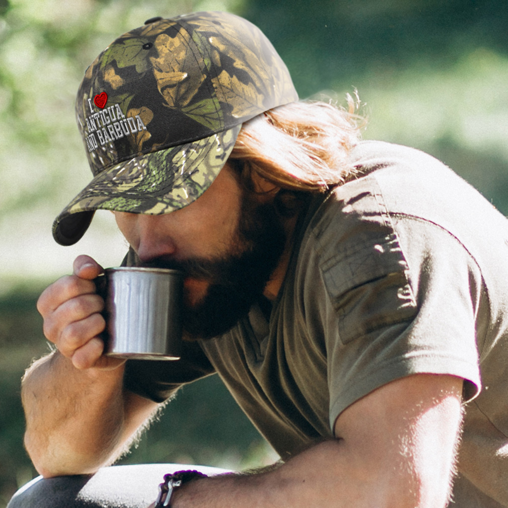 Camo Baseball Cap I Love Antigua and Barbuda Hunting Dad Hats for Men & Women - Picture 3 of 11